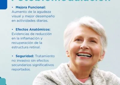 Fotobiomodulacion - Dra Ximena Mira - Oftalmologo (2) Mujer adulta mayor sonríe mostrando bienestar tras terapia de fotobiomodulación ocular